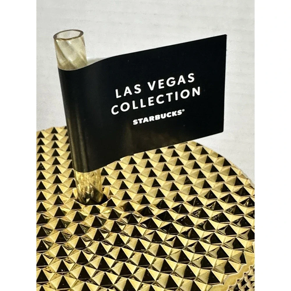 Starbucks Las Vegas Nevada Gold Studded Tumbler 24oz Venti Cold Cup New